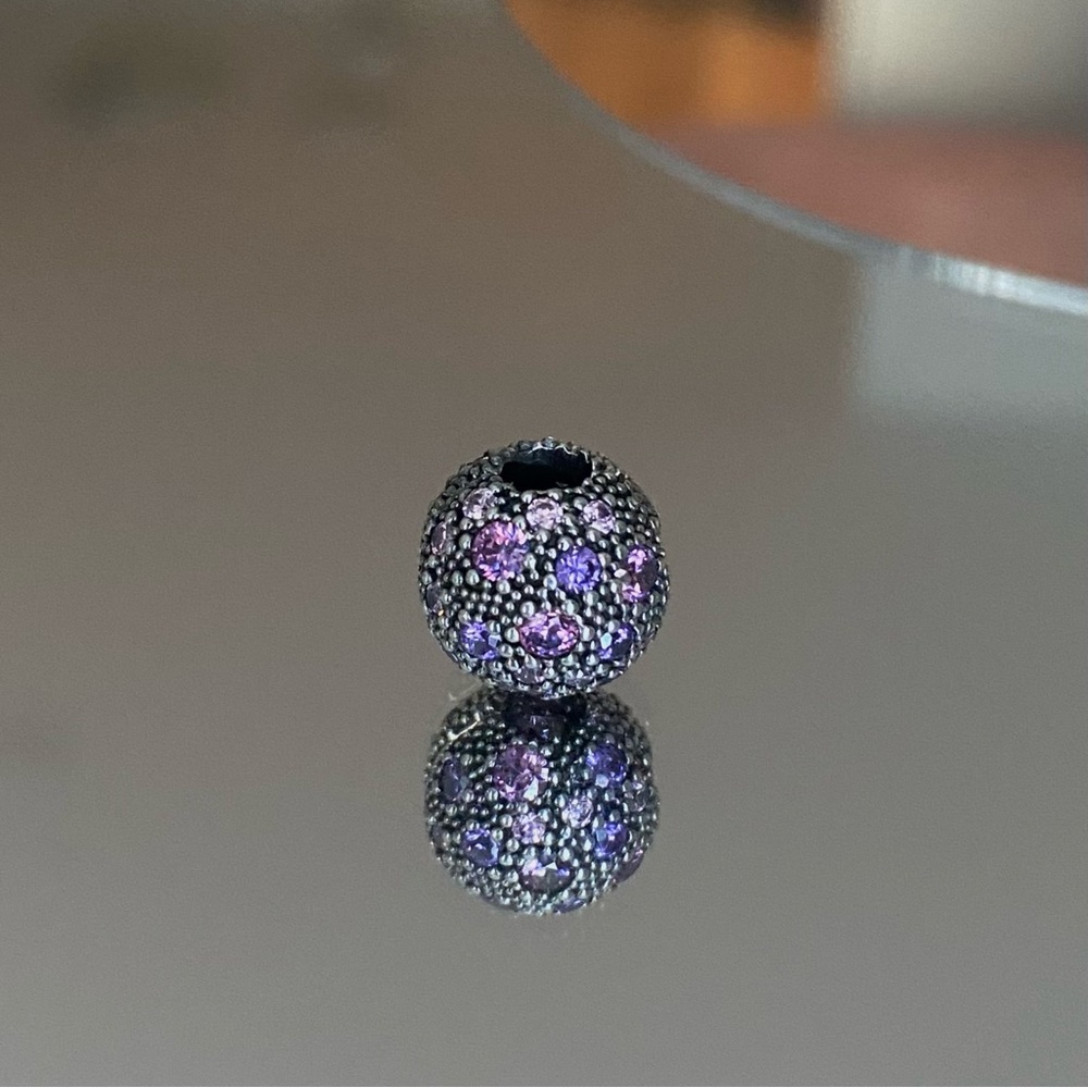 PANDORA Fancy Purple Cosmic Stars Clip Necklace - Picture 2 of 11